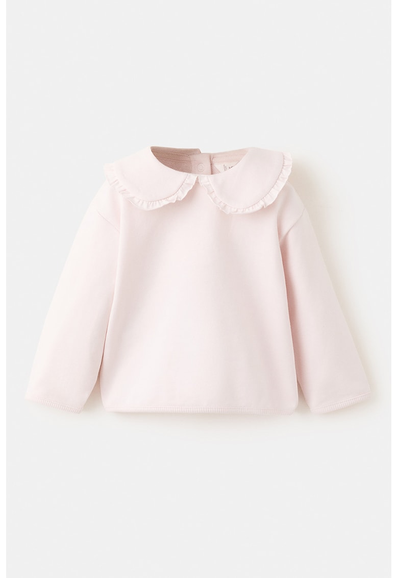 Bluza din bumbac cu model uni - Roz pal