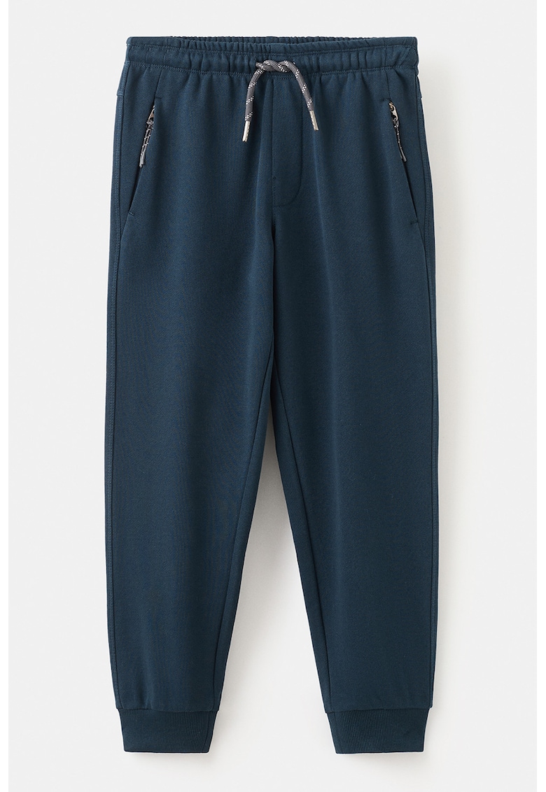 Pantaloni de trening cu snur si buzunare laterale - Bleumarin