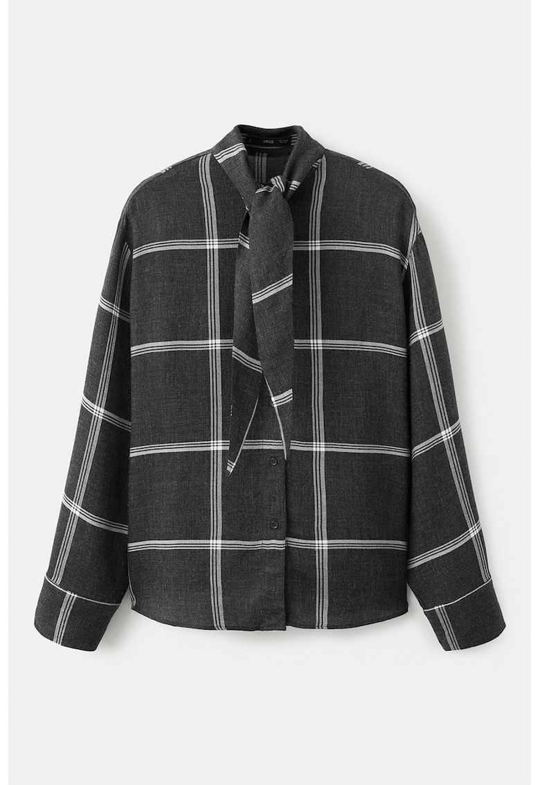 Jacheta-camasa lejera in carouri - Negru stins/Alb murdar