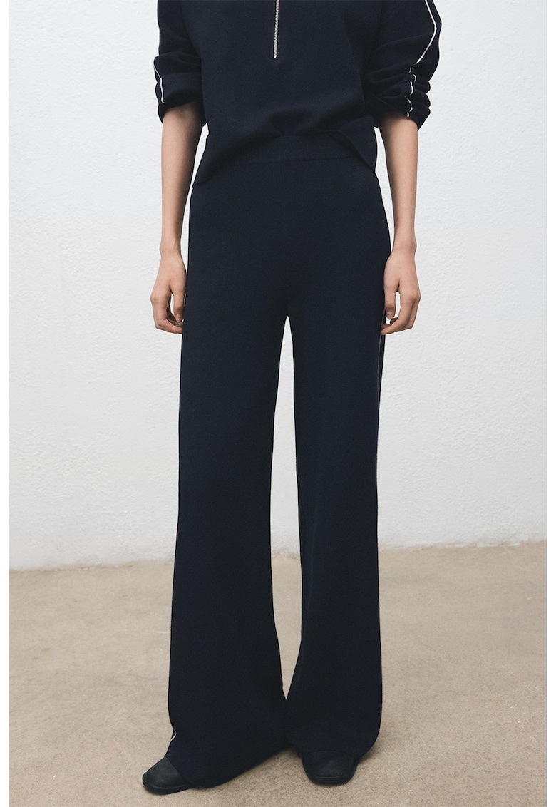 Pantaloni bootcut tricotati - Albastru ultramarin
