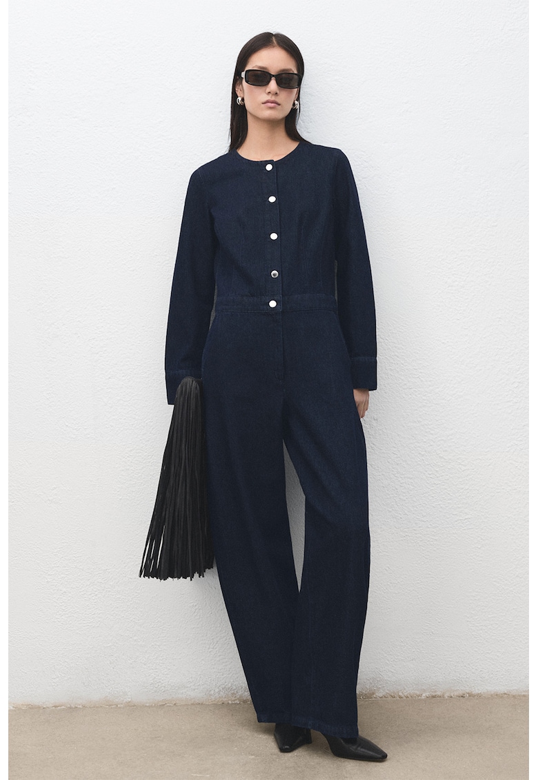 Salopeta lunga de denim - Bleumarin