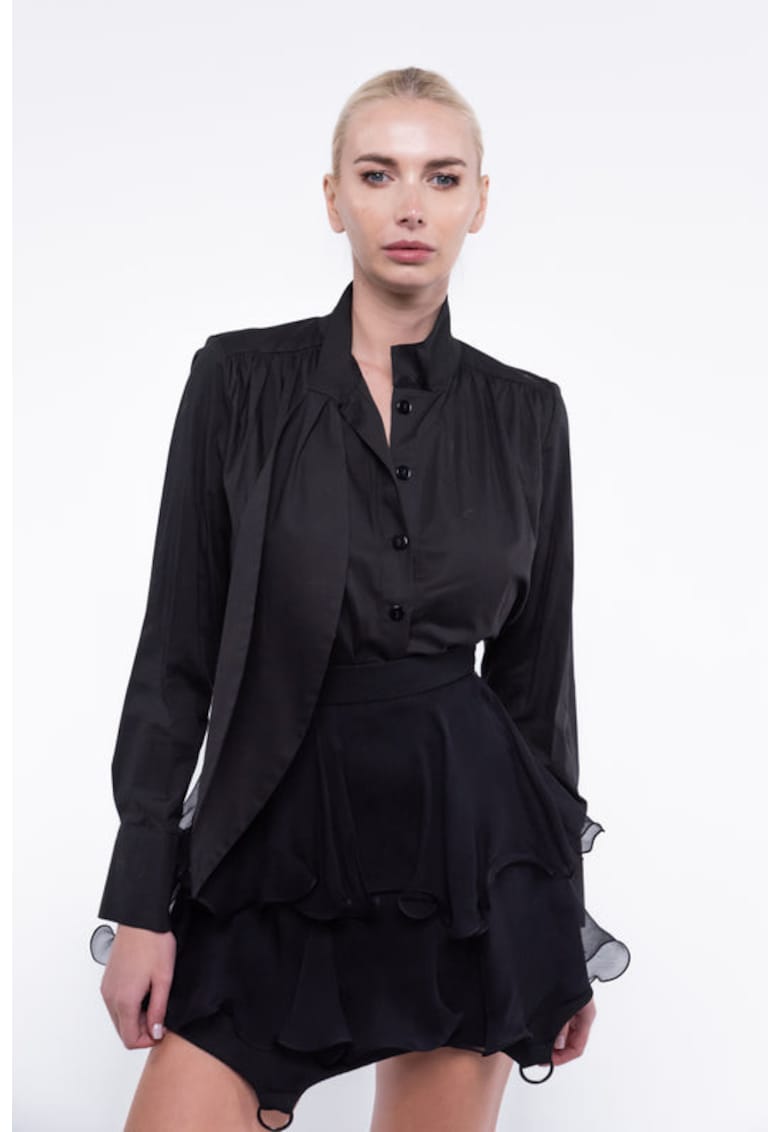 Monarh design Camasa cu esarfa oversized black