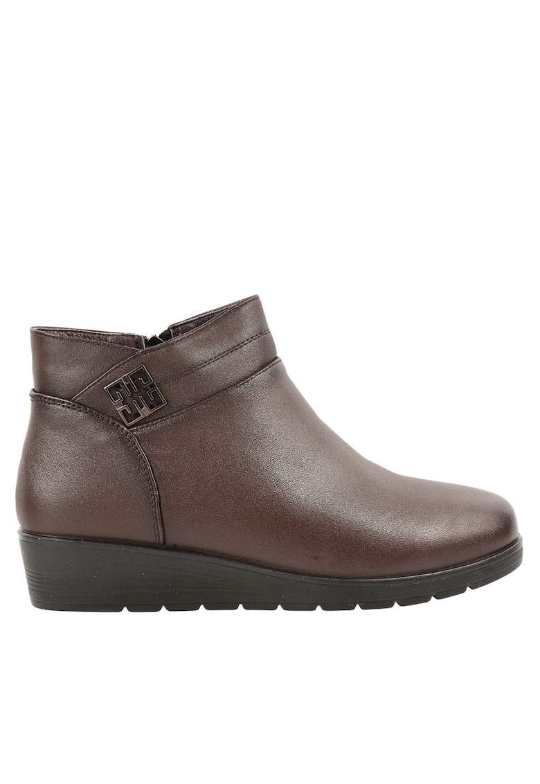 Ghete casual - dama - 3628 maro - piele naturala - cu platforma