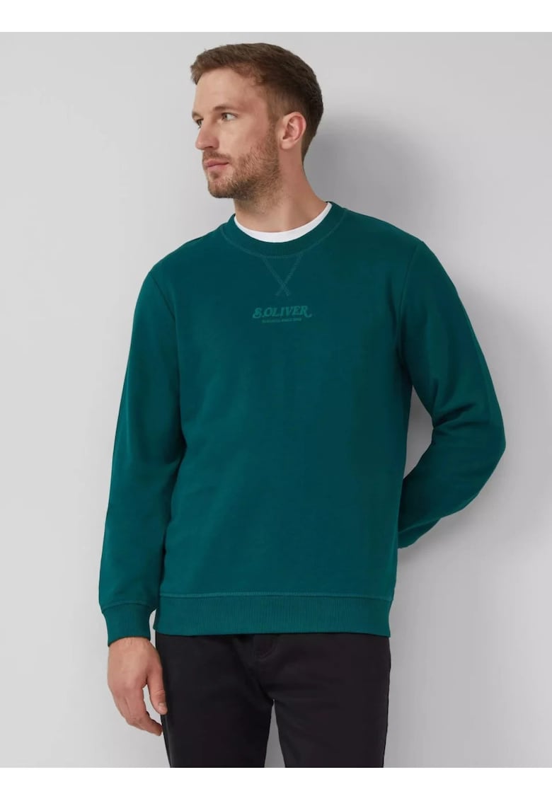 Bluza barbati cu decolteu la baza gatului - logo - Regular Fit