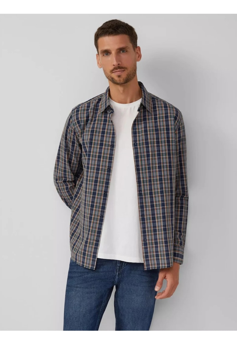 Camasa barbati - cu imprimeu in carouri si guler Kent