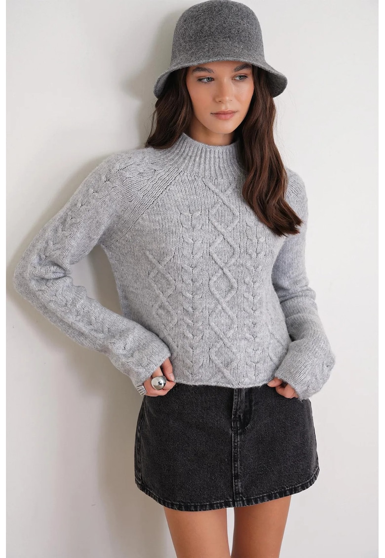 Pulover dama - Textil - Gri - One Size