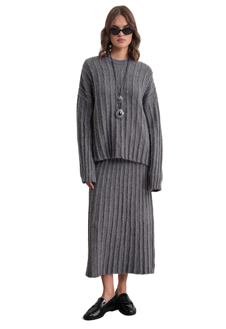 Compleu dama - Gri - Tricot -