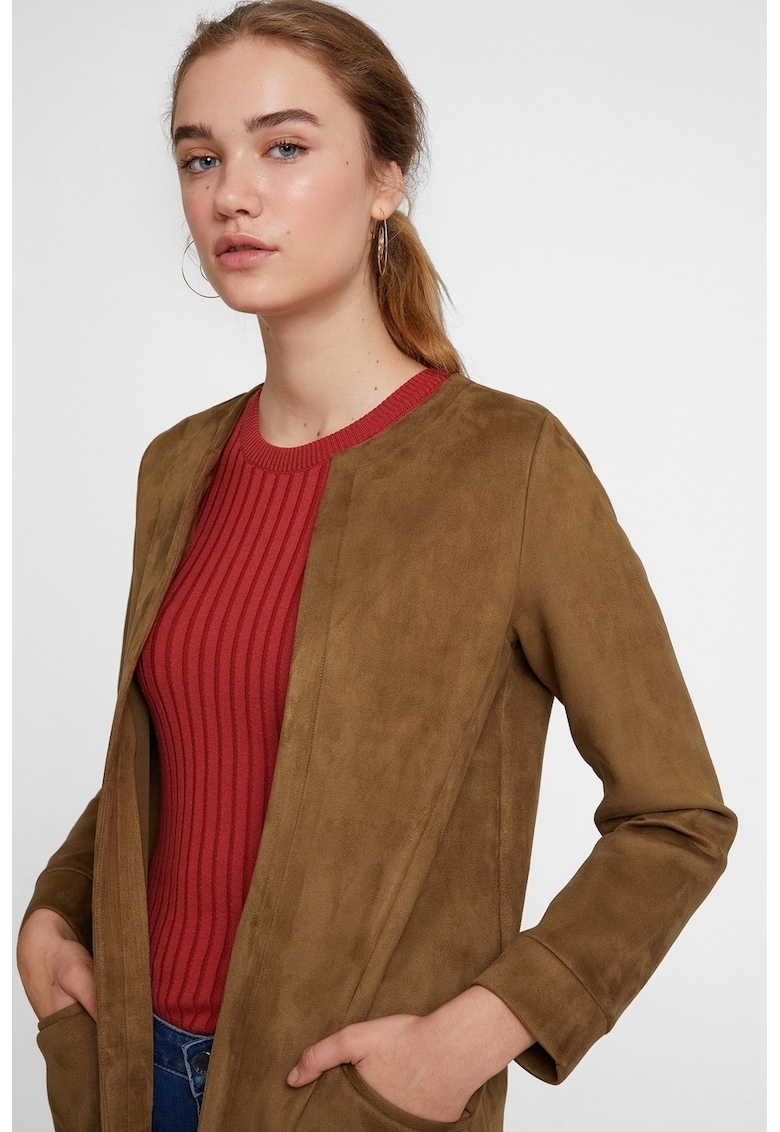 Jacheta cu buzunare laterale - fara inchidere - Caramel