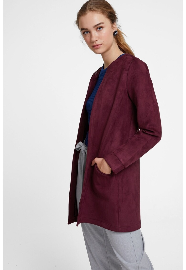 Jacheta cu buzunare laterale - fara inchidere - Rosu inchis