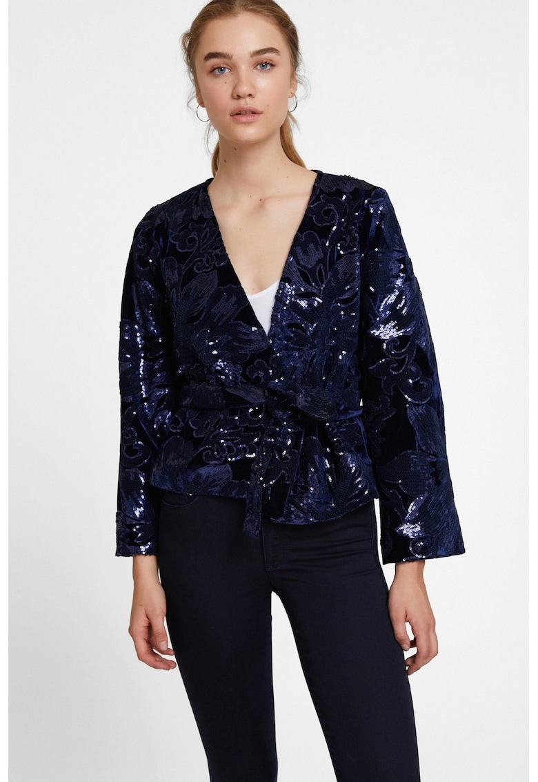 Bluza petrecuta cu decolteu in V