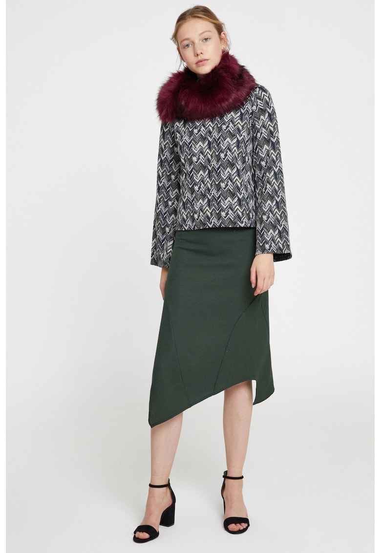 Fusta asimetrica cu talie inalta
