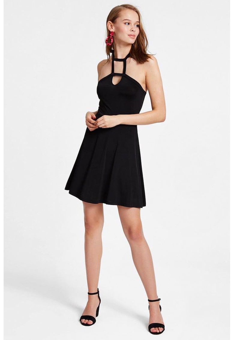 Rochie mini evazata cu model halter