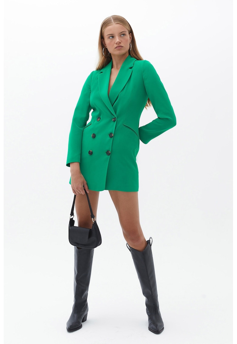 Rochie-sacou cu doua randuri de nasturi