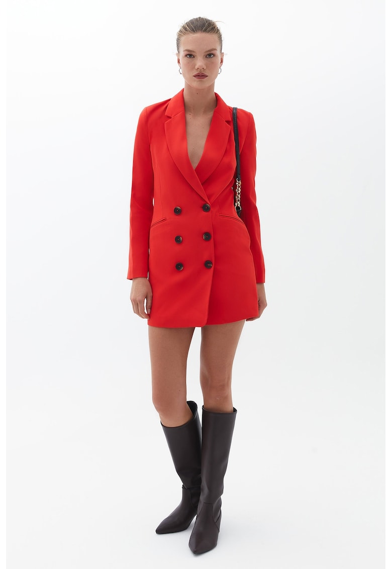 Rochie-sacou cu doua randuri de nasturi