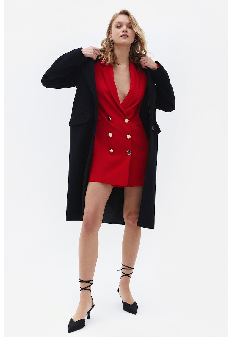 Rochie-sacou cu doua randuri de nasturi