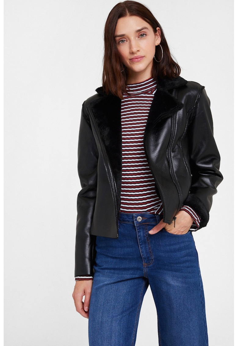 Jacheta biker de piele ecologica