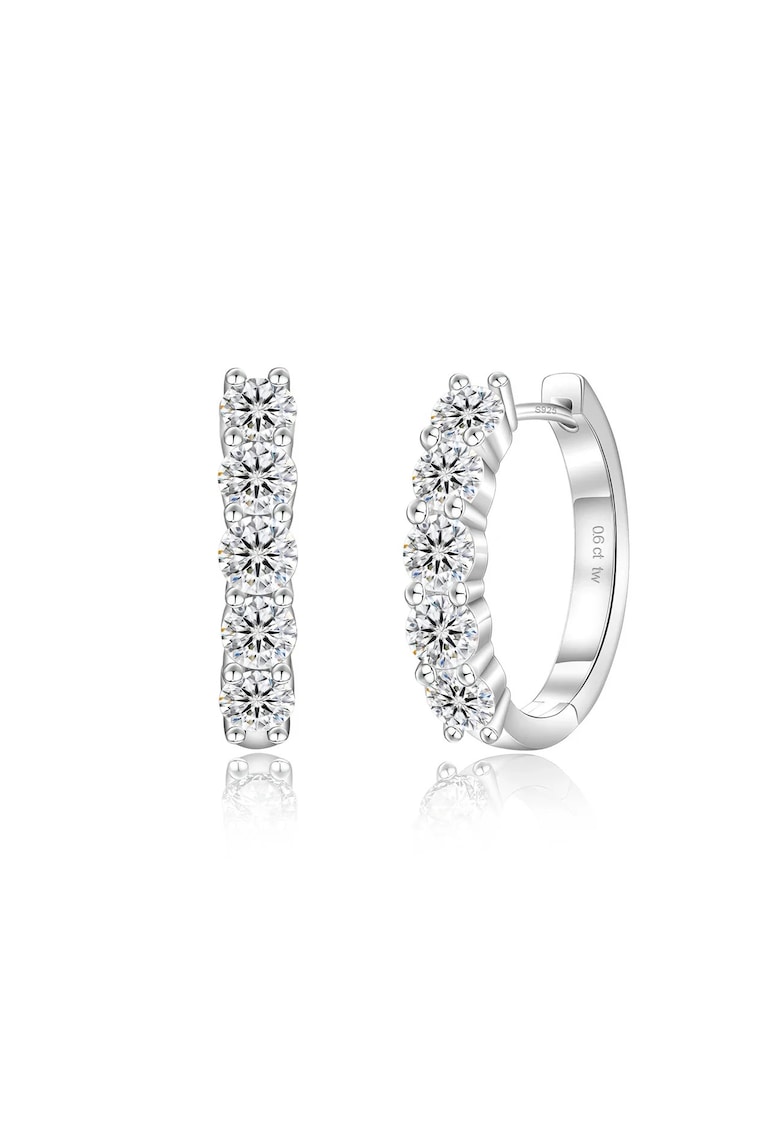 Cercei Hoop din Argint 925 cu Moissanite - design elegant - finisaj polisat