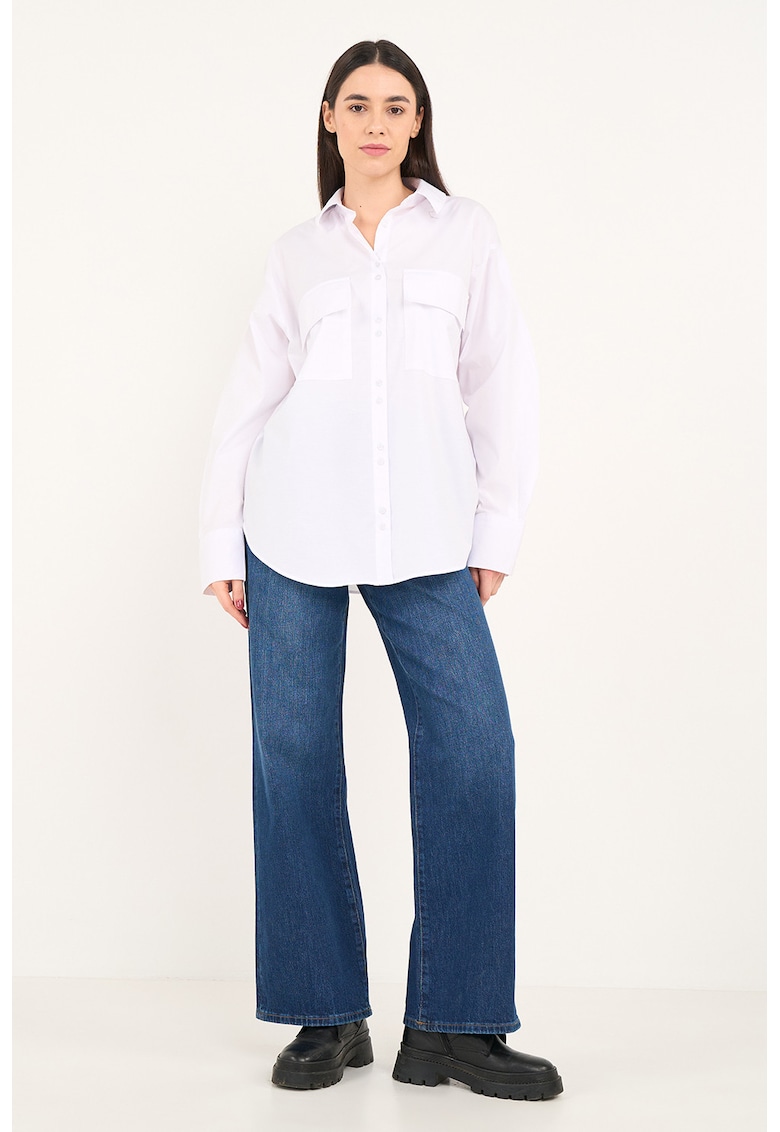 Camasa supradimensionata din bumbac - Alb optic