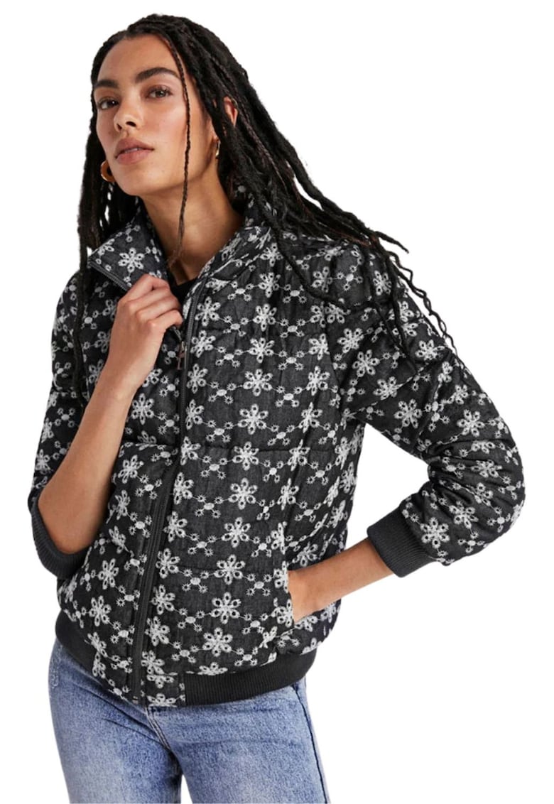 Jacheta cu model floral Quiana - Negru - Negru
