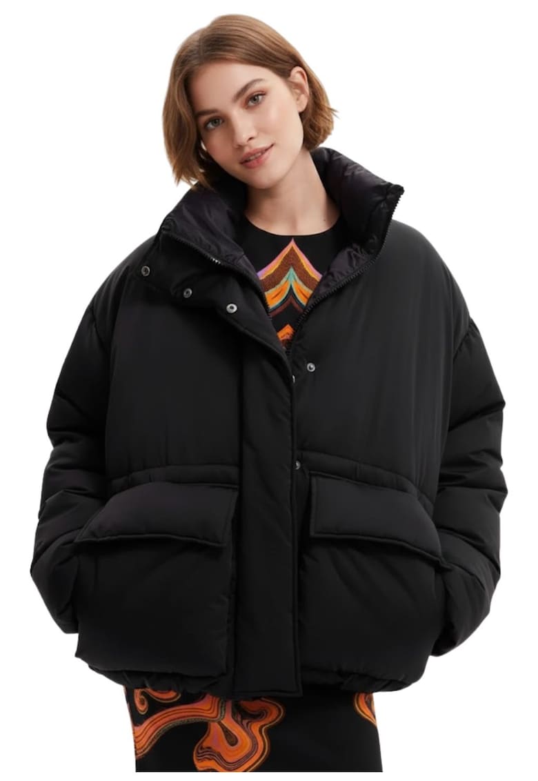 Geaca matlasata cu croiala supradimensionata Boro