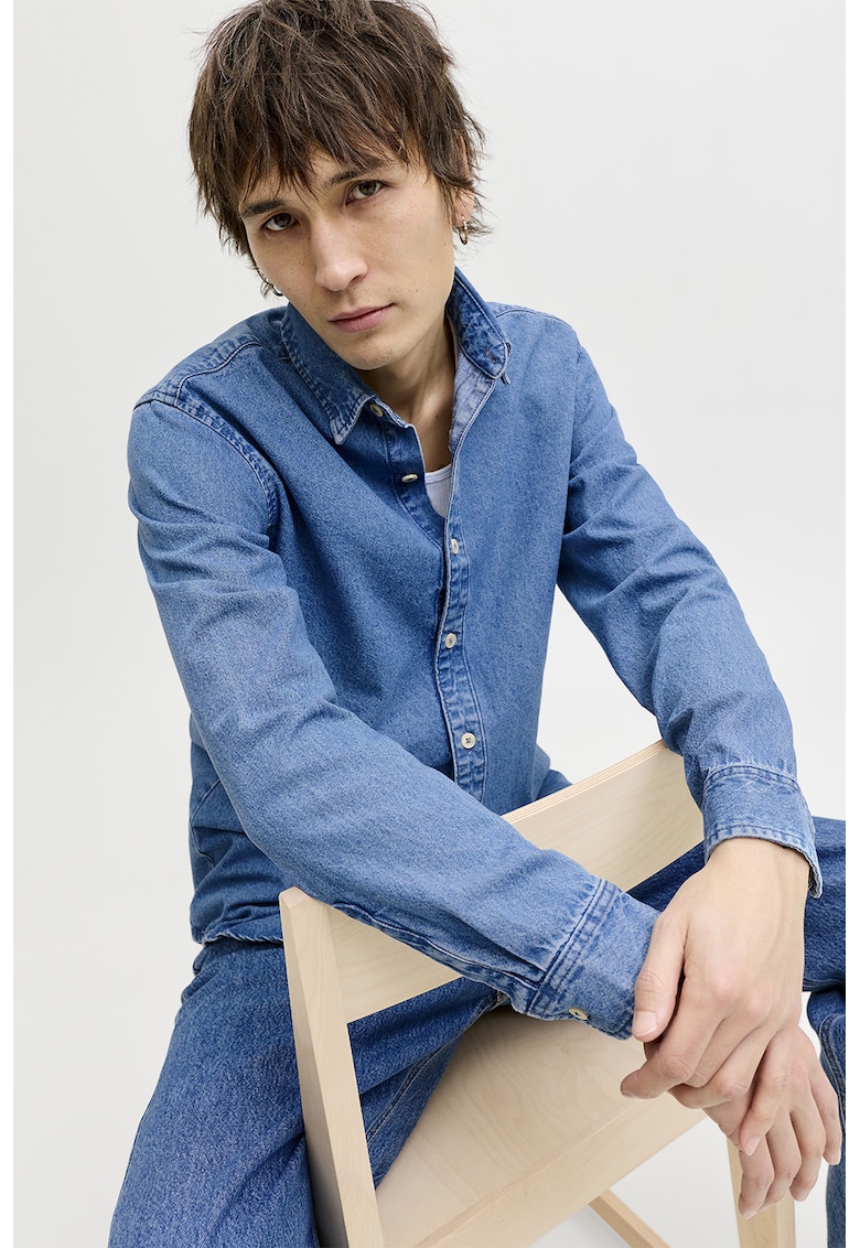 Camasa din denim cu maneci lungi