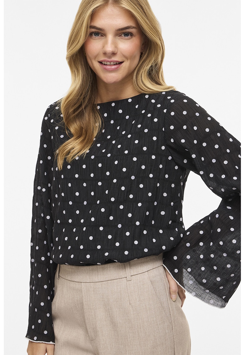 Bluza cu decolteu barcuta si buline