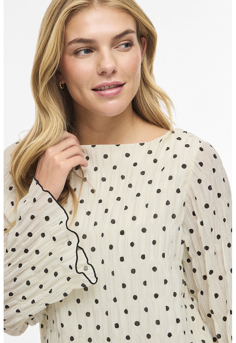 Bluza cu decolteu barcuta si buline