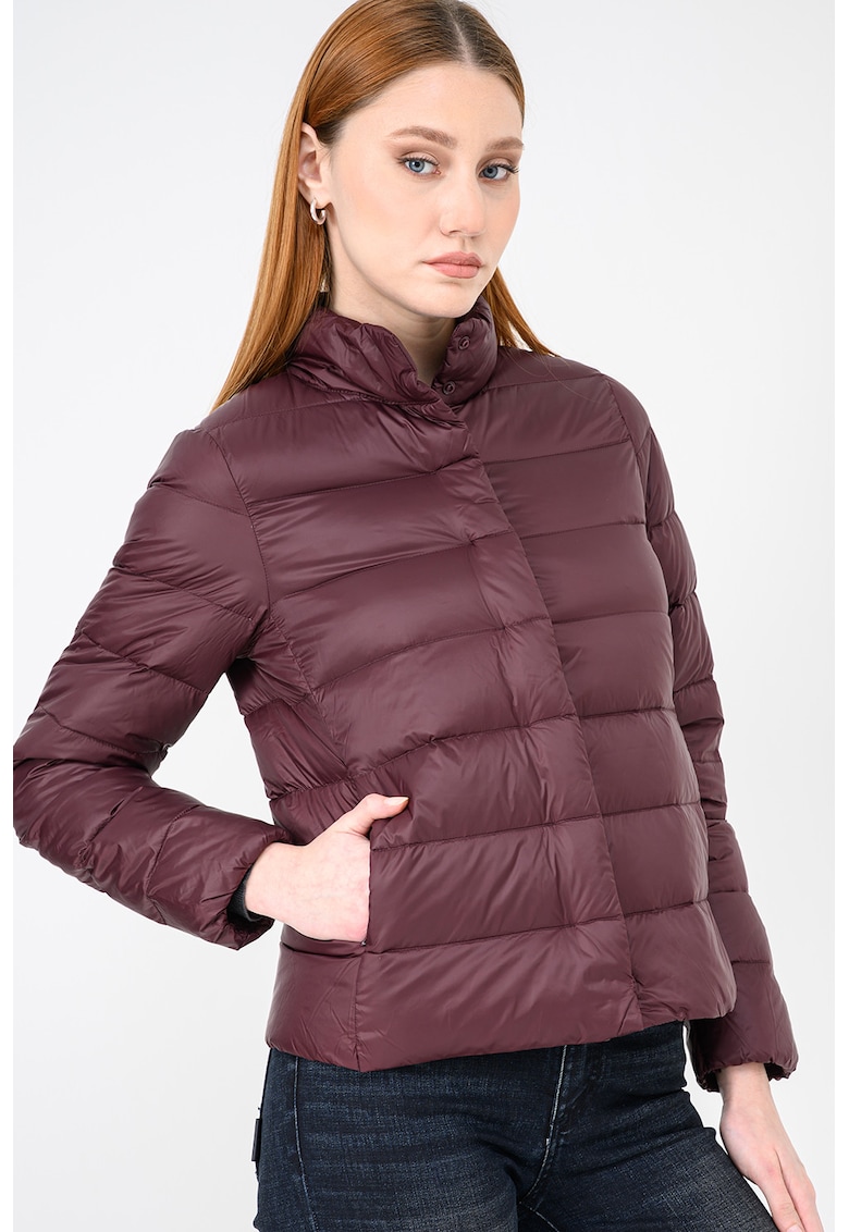 Geaca matlasata cu buzunare laterale - Visiniu