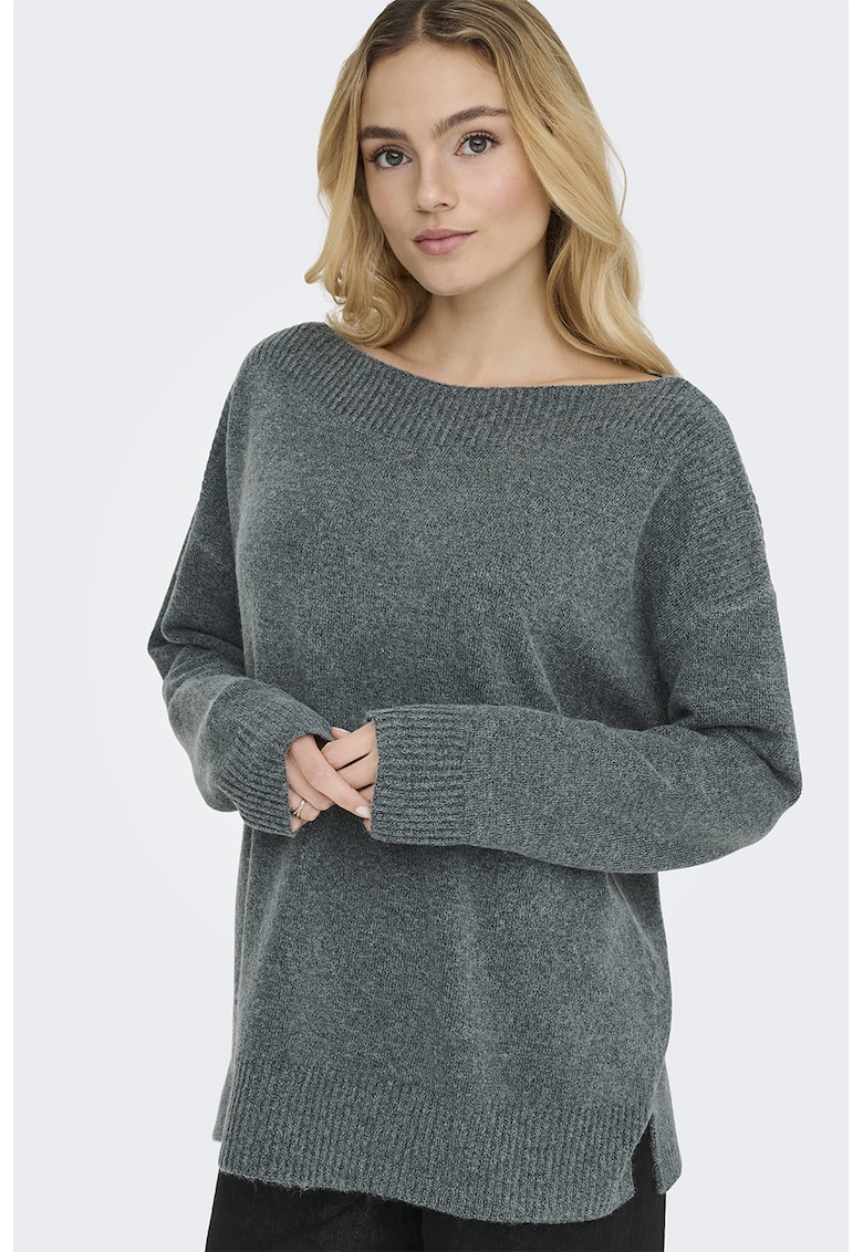 Pulover lejer cu maneci cazute - Verde feriga