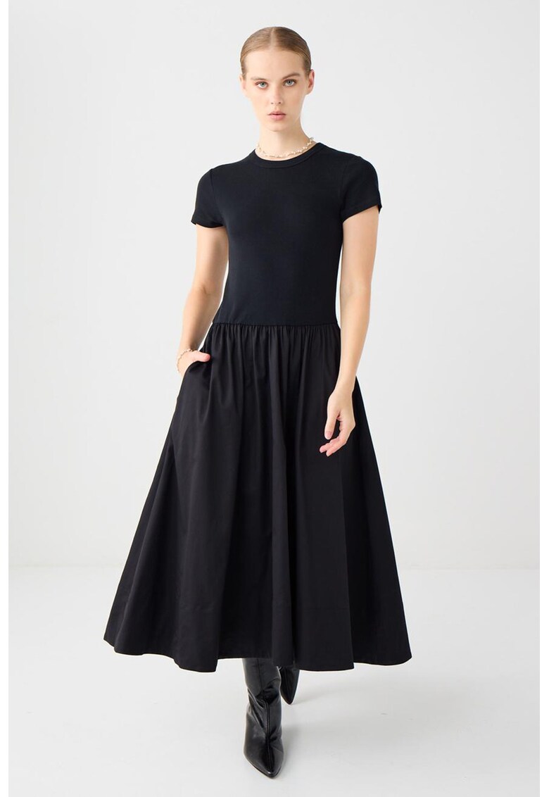 Rochie lunga cu buzunare - Negru