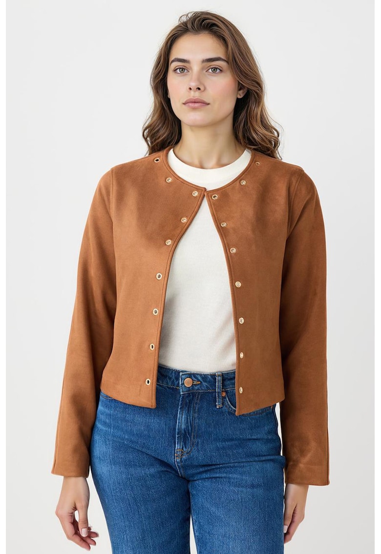Jacheta uni cu capse - Caramel