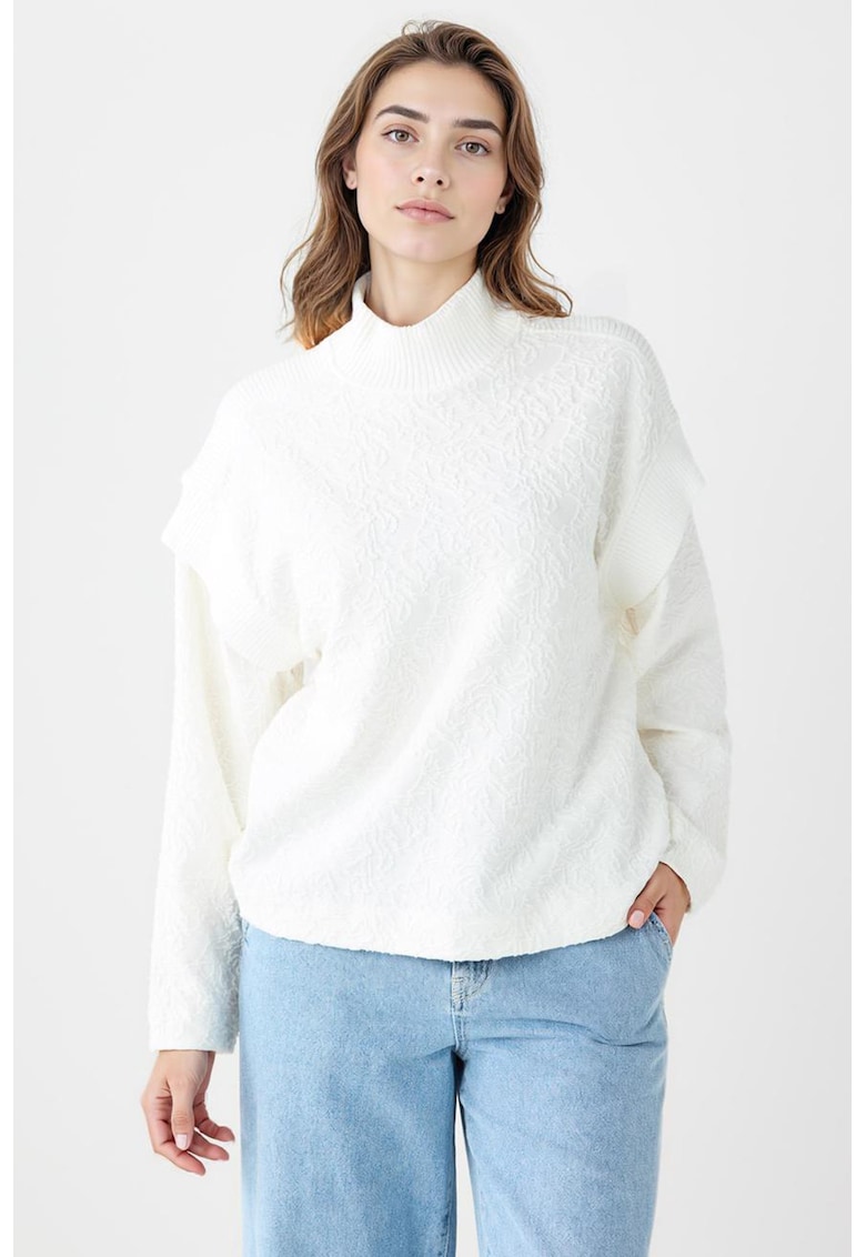 Bluza de trening cu maneci cazute - Alb fildes