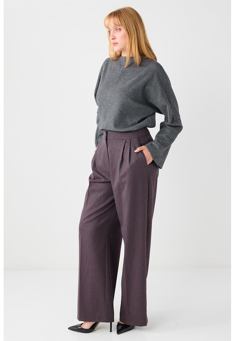 Pantaloni eleganti cu croiala ampla - Violet