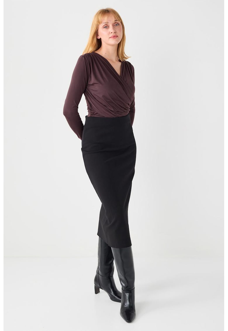 Fusta creion cu talie inalta - Negru