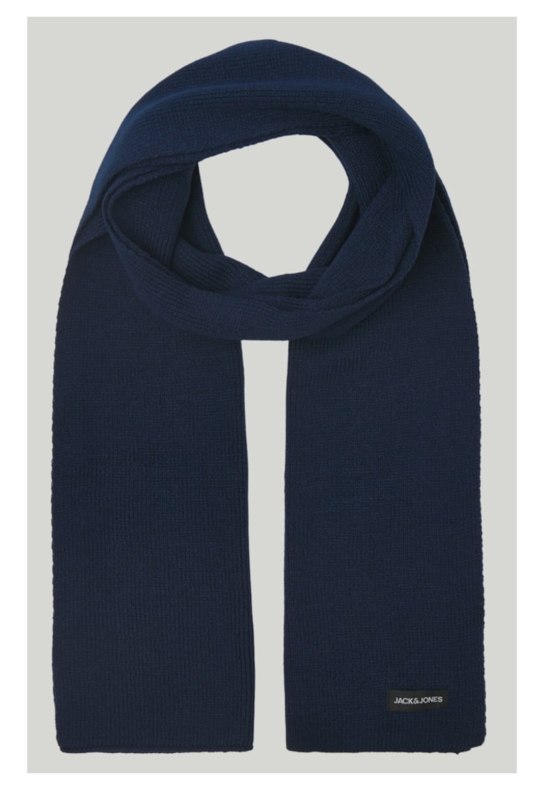 Jack & Jones Fular barbati - cu textura striata - Bleumarin inchis