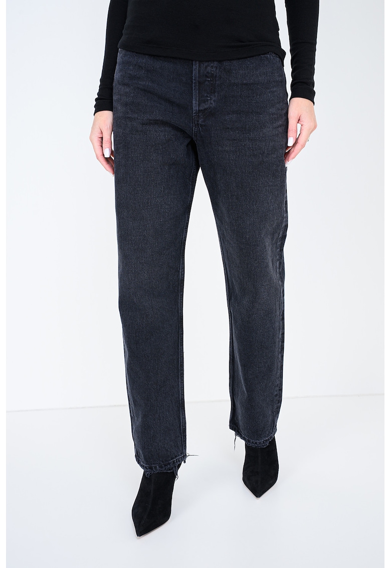 Blugi cu talie medie si croiala lejera 90's - Negru stins