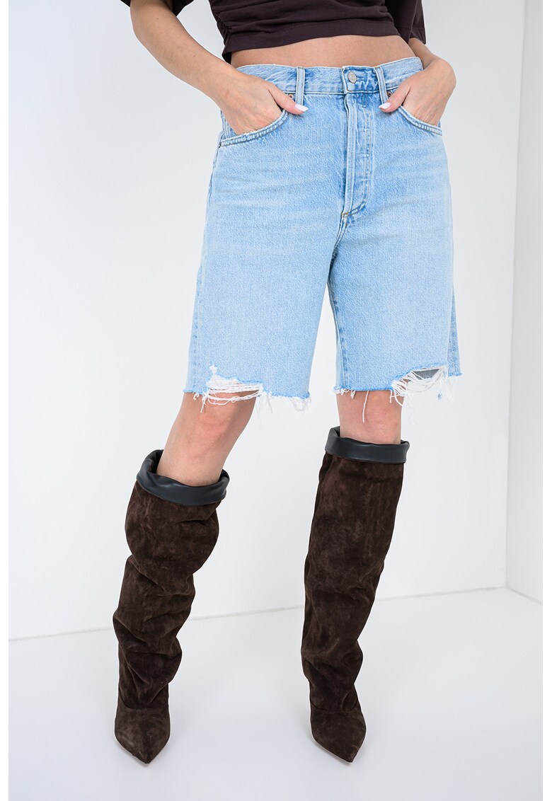 Blugi scurti cu aspect deteriorat 90s - Albastru deschis
