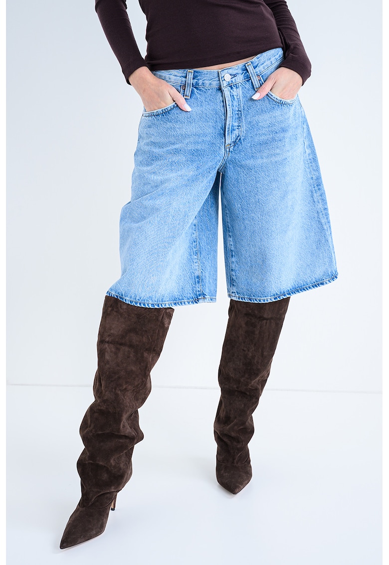 Blugi cu maneci trei sferturi si buzunare