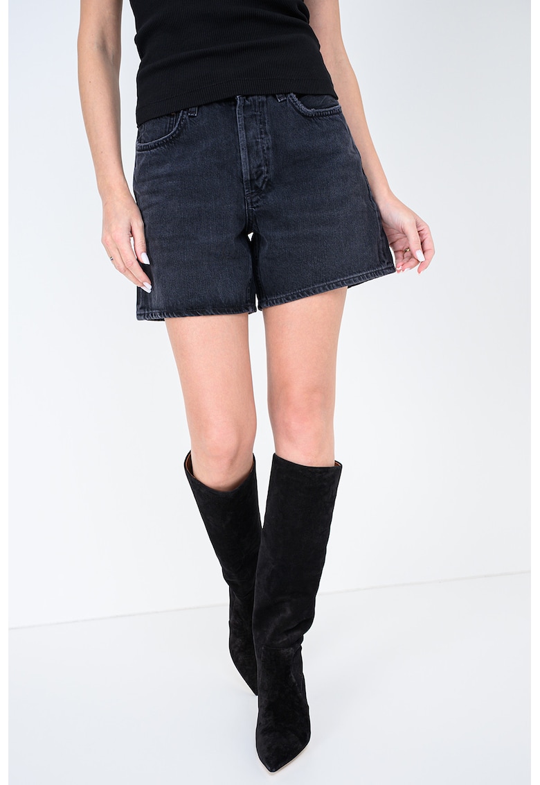Blugi scurti relaxed fit - Negru stins