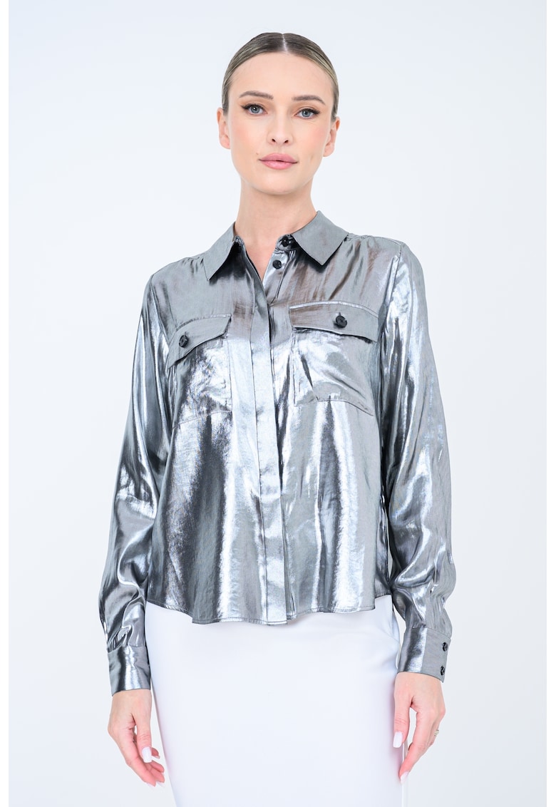 Camasa cu aspect metalic - Argintiu