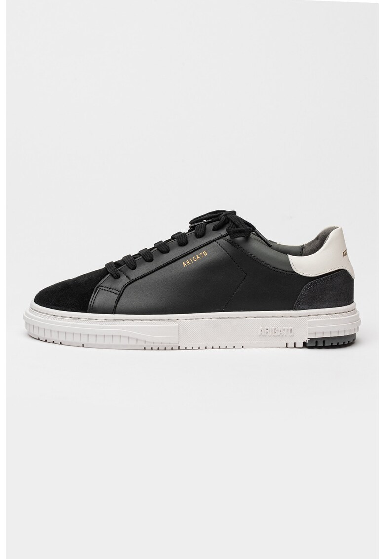 Pantofi sport din piele cu garnituri din piele intoarsa Atlas - Alb murdar/Negru