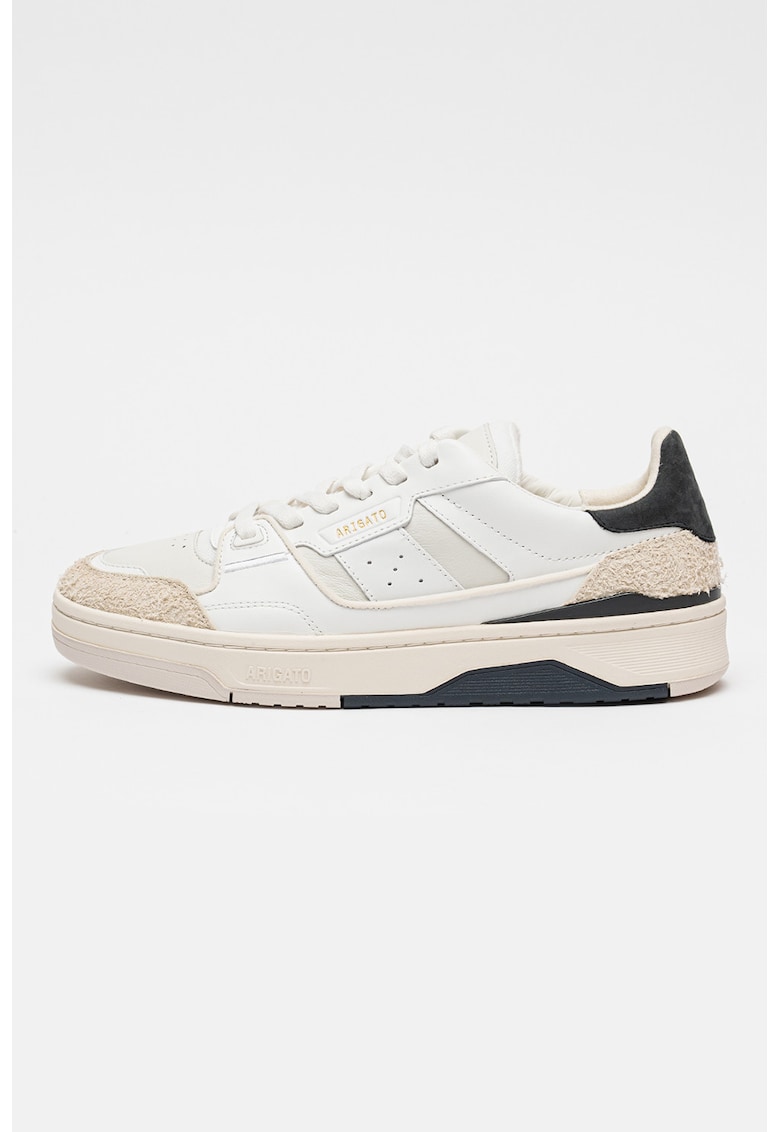 Pantofi sport low-cut din piele Clay - Alb optic/Alb murdar