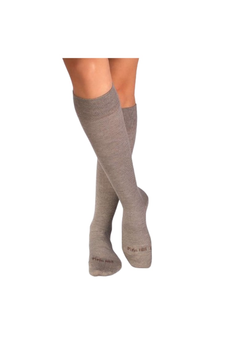 Sosete lungi compresive 3/4 din Lana Merinos Bej