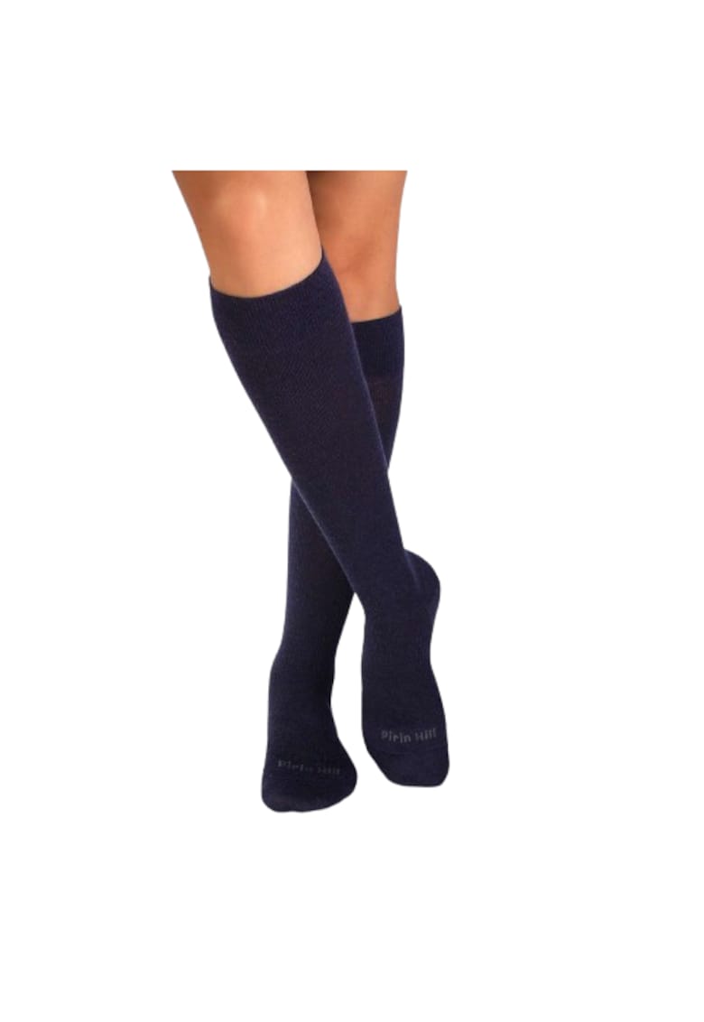 Sosete lungi compresive 3/4 din Lana Merinos Albastru inchis