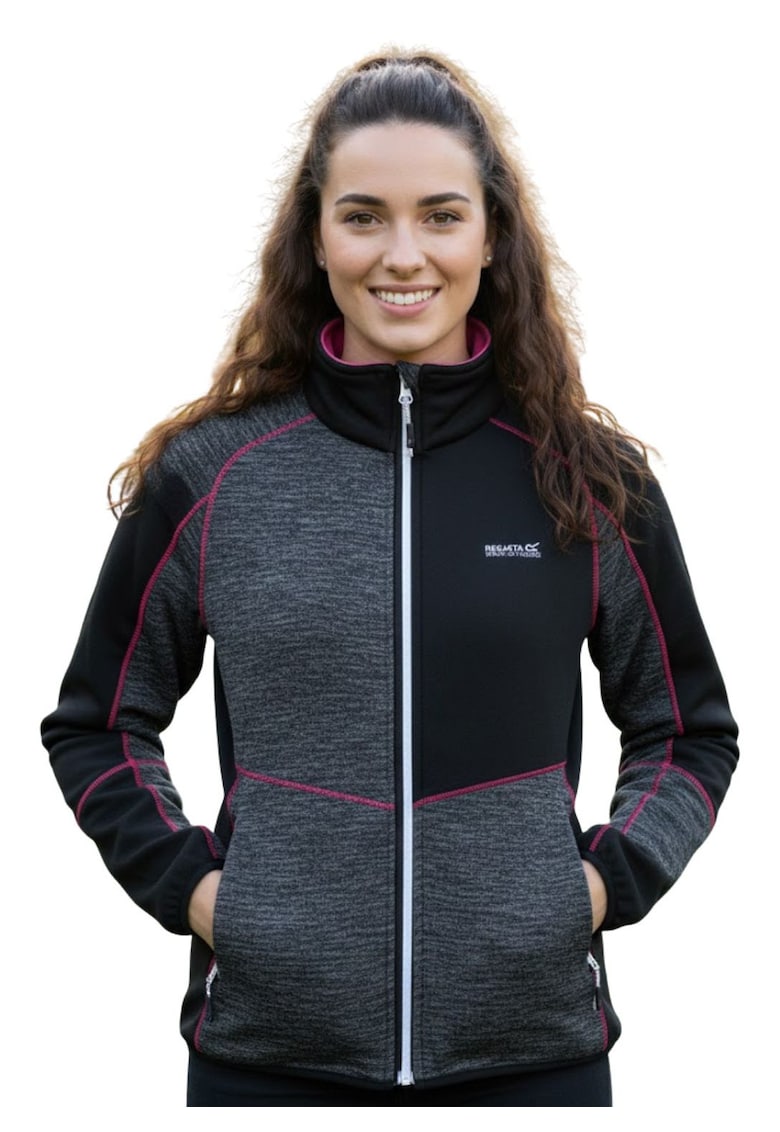 Bluza de trening cu fermoar si guler inalt