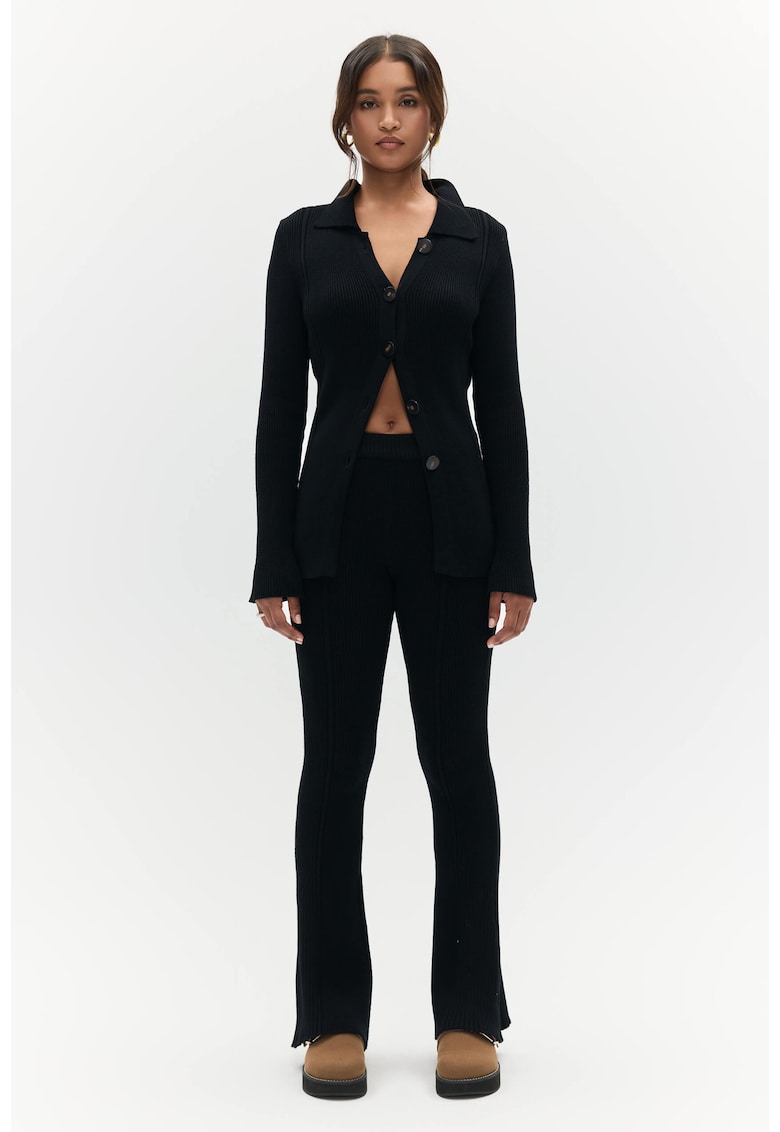Pantaloni negri tricot de dama - Negru