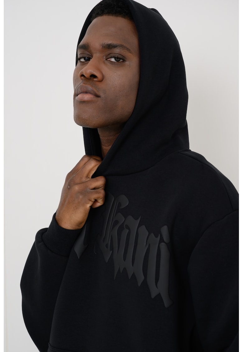 Hanorac cu imprimeu logo si buzunar kangaroo