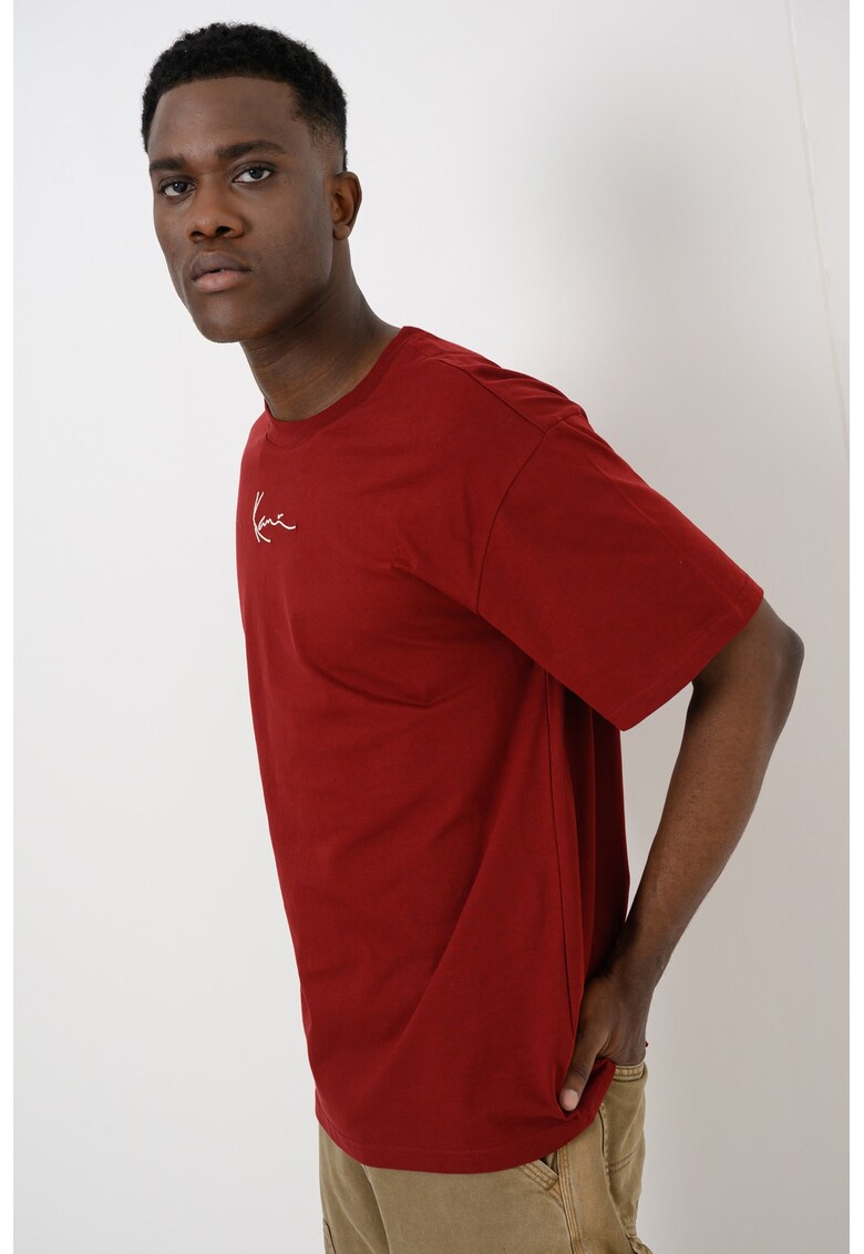 Tricou regular fit din bumbac cu detaliu logo - Visiniu