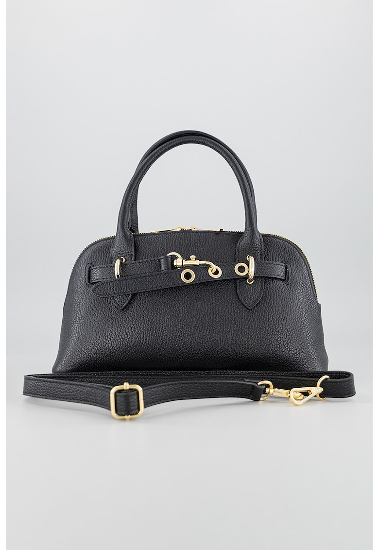 Geanta din piele cu bareta de umar si fermoar