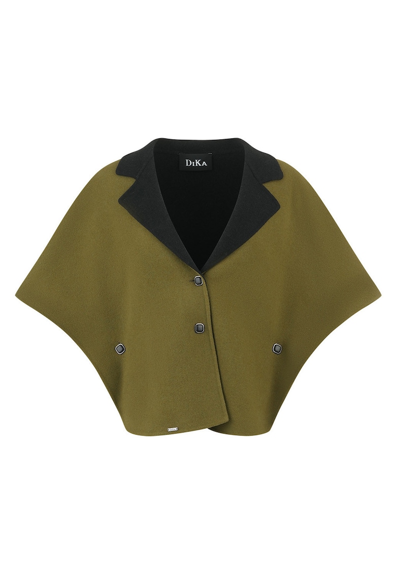 Palton din lana cu revere decupate